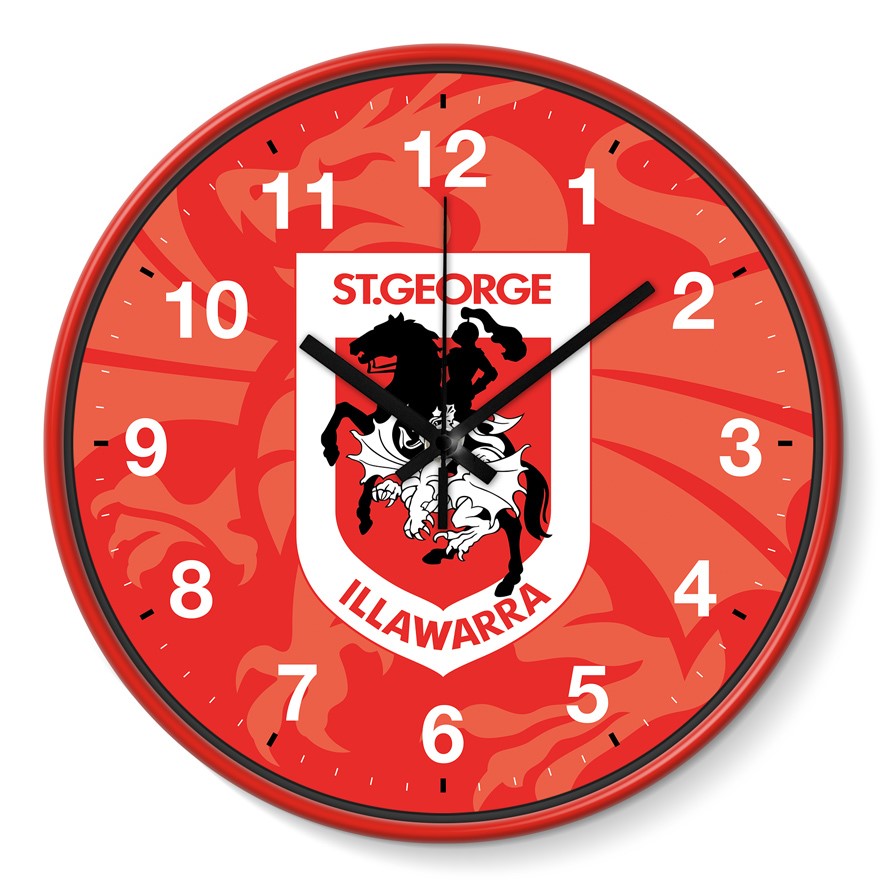 NRL WALL CLOCK - ST GEORGE ILLAWARRA DRAGONS