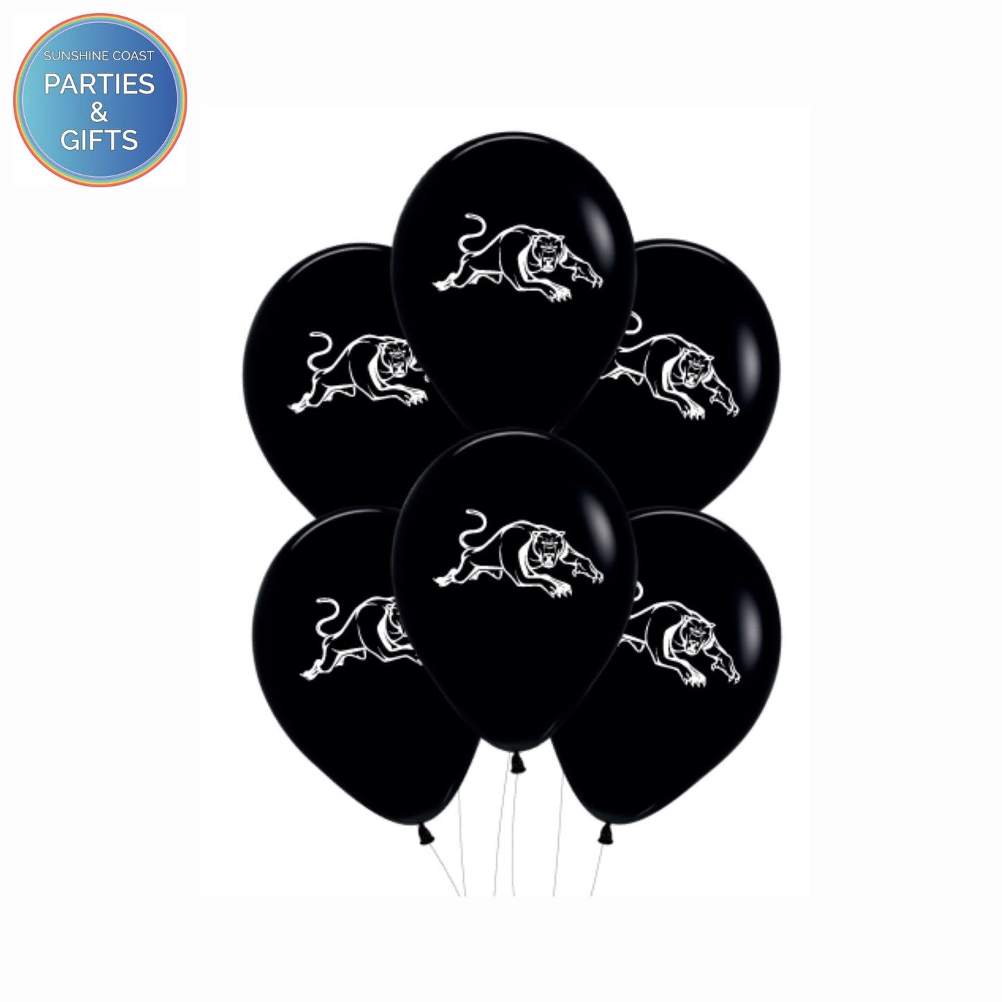 NRL PENRITH PANTHERS 30CM LATEX BALLOONS - 6 PACK