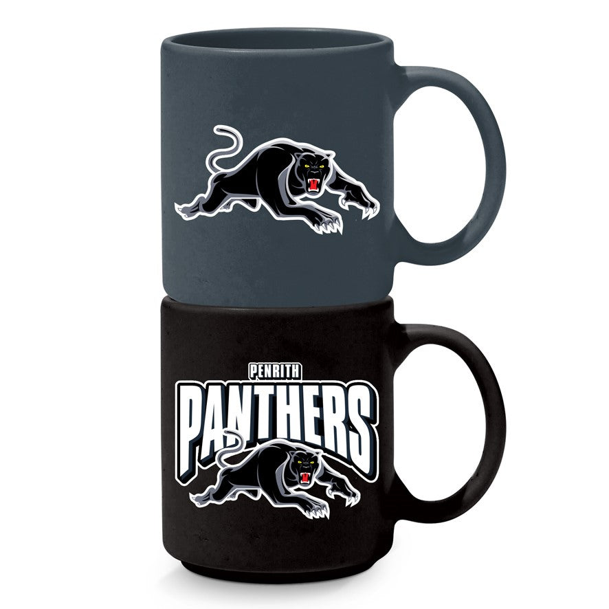 NRL PENRITH PANTHERS STACKABLE CERAMIC MUGS