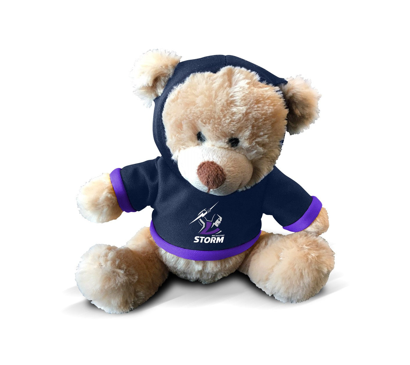 NRL PLUSH TEDDY WITH HOODIE - MELBOURNE STORM