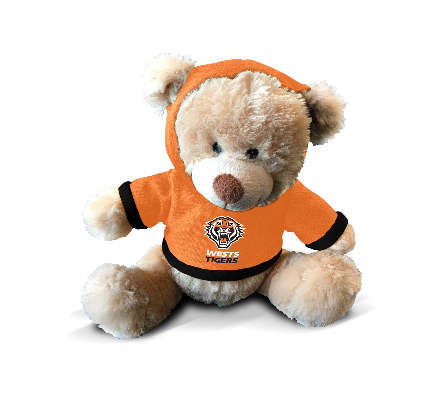 NRL PLUSH TEDDY WITH HOODIE - WESTS TIGERS