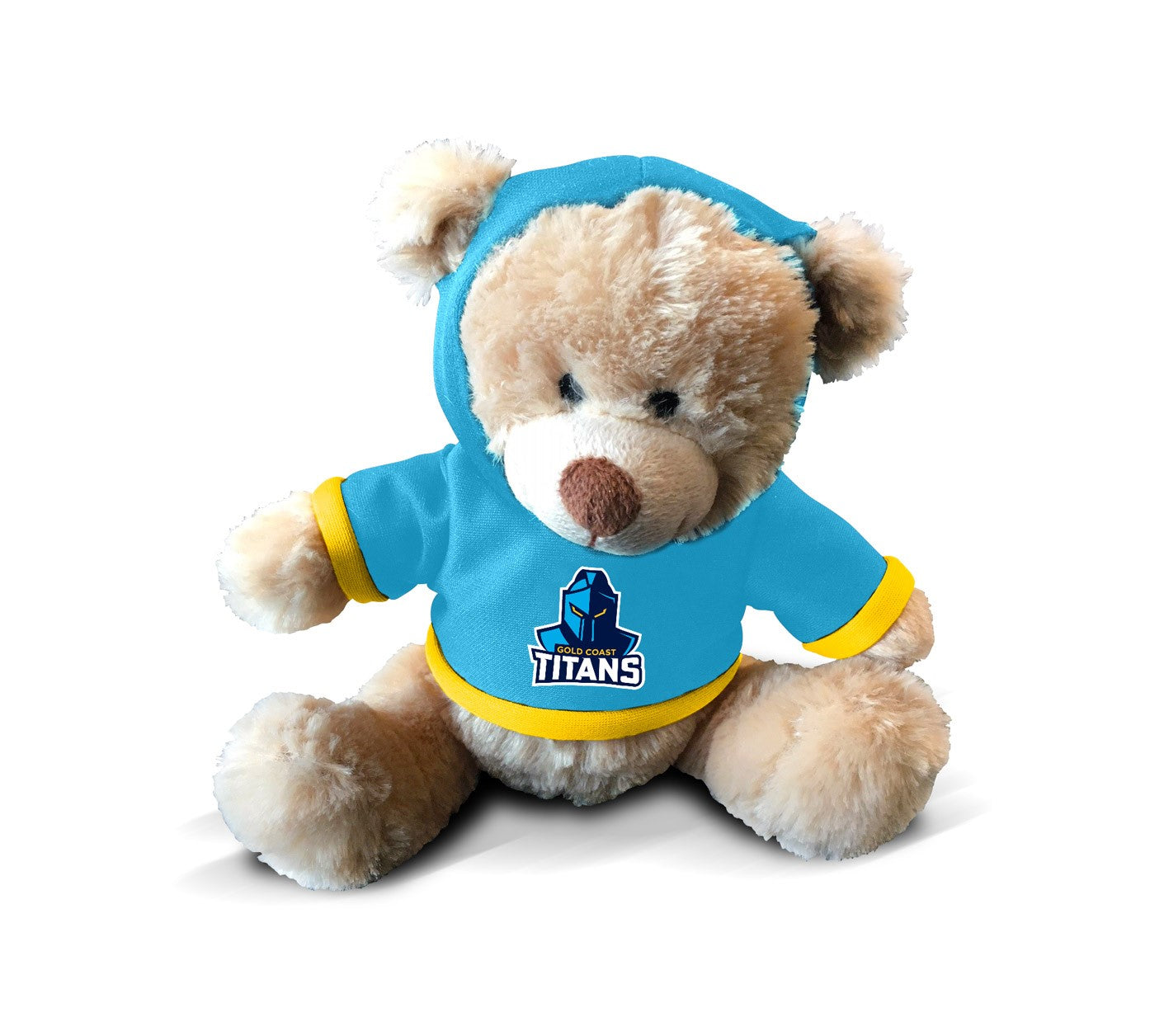 NRL PLUSH TEDDY WITH HOODIE - GOLD COAST TITANS