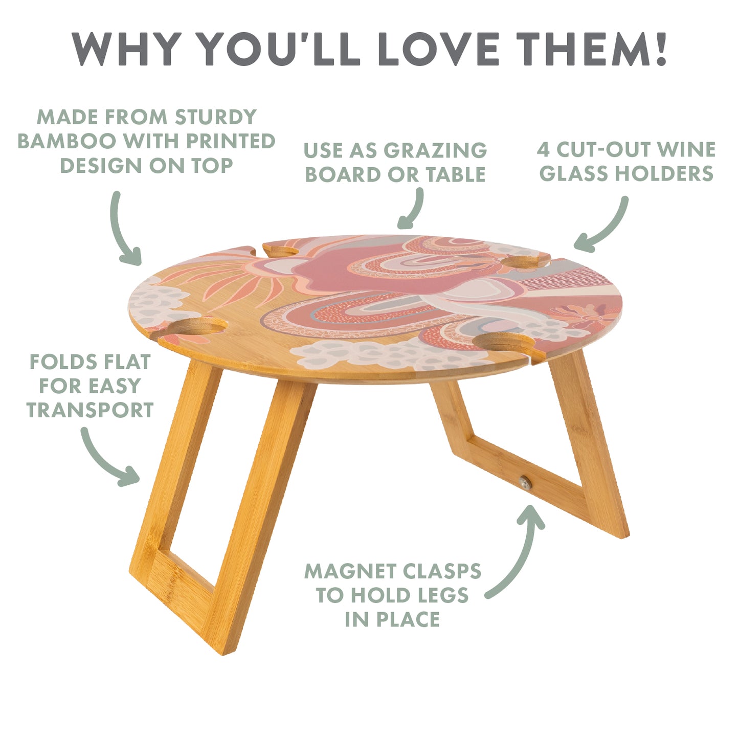 SPLOSH ABSTRACT FOLDABLE PICNIC TABLE