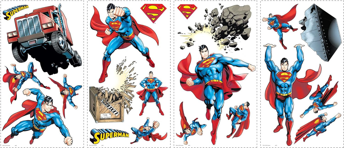 ROOMMATES SUPERMAN REMOVABLE WALL STICKERS - 21 STICKERS