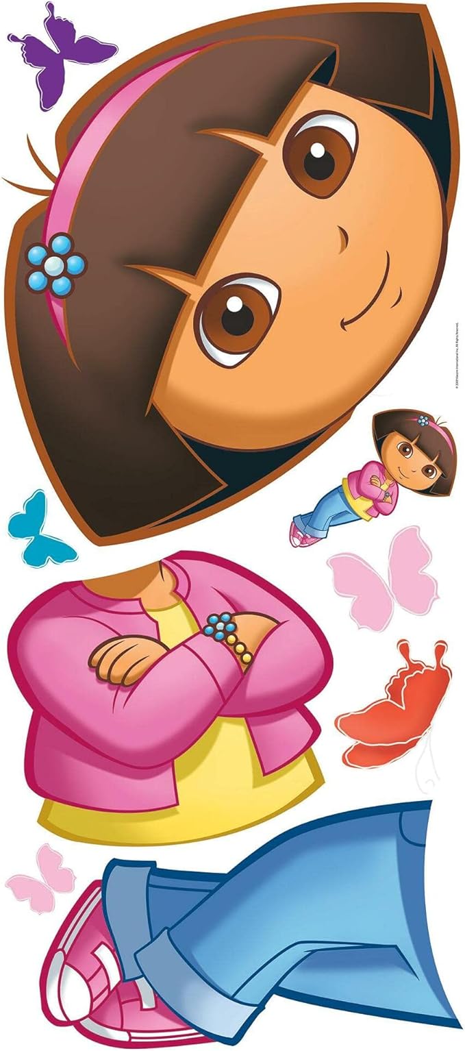 ROOMMATES DORA THE EXPLORER GIANT REMOVABLE WALL STICKERS - 9 STICKERS
