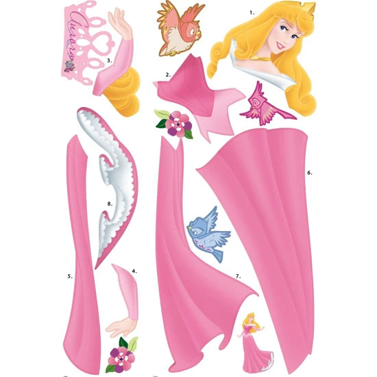 ROOMMATES DISNEY PRINCESS SLEEPING BEAUTY GIANT REMOVABLE WALL STICKERS - 15 STICKERS