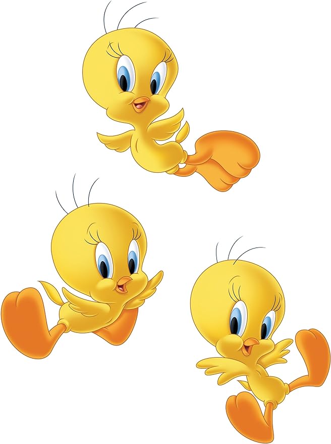 ROOMMATES LOONEY TUNES TWEETY BIRD GIANT REMOVABLE WALL STICKERS - 12 STICKERS