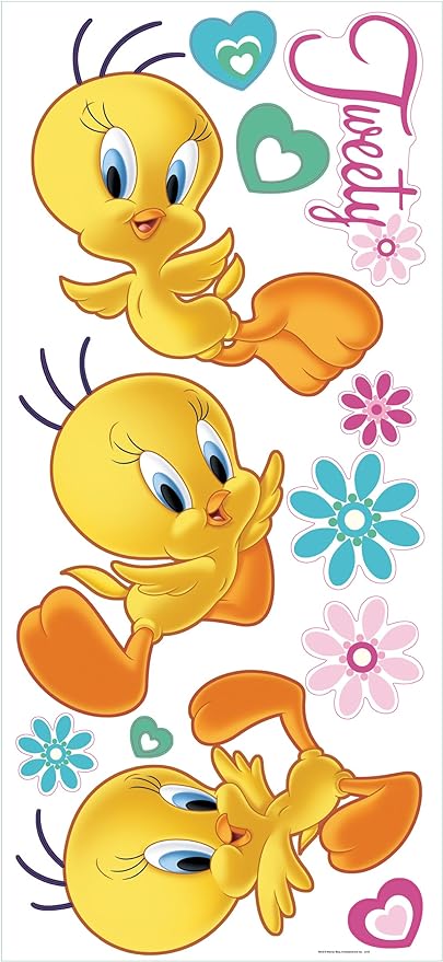 ROOMMATES LOONEY TUNES TWEETY BIRD GIANT REMOVABLE WALL STICKERS - 12 STICKERS