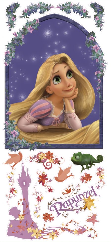 ROOMMATES DISNEY PRINCESS TANGLED GIANT REMOVABLE WALL STICKERS - 18 STICKERS