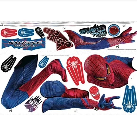 ROOMMATES SPIDERMAN GIANT REMOVABLE WALL STICKERS - 20 STICKERS