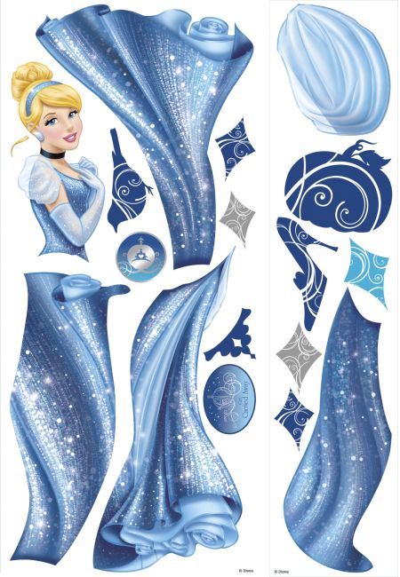 ROOMMATES DISNEY PRINCESS CINDERELLA GIANT REMOVABLE WALL STICKERS - 18 STICKERS