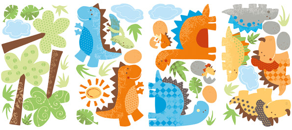 ROOMMATES BABYSAURUS DINOSAUR WALL STICKERS - 42 STICKERS