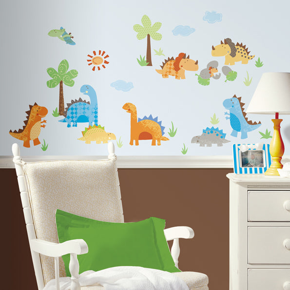 ROOMMATES BABYSAURUS DINOSAUR WALL STICKERS - 42 STICKERS
