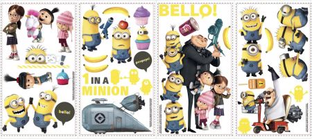 ROOMMATES DESPICABLE ME 2 REMOVABLE WALL STICKERS - 31 STICKERS
