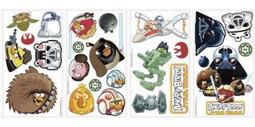 ROOMMATES ANGRY BIRDS STAR WARS REMOVABLE WALL STICKERS - 24 STICKERS