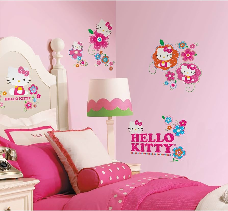 ROOMMATES HELLO KITTY REMOVABLE WALL STICKERS - 39 STICKERS