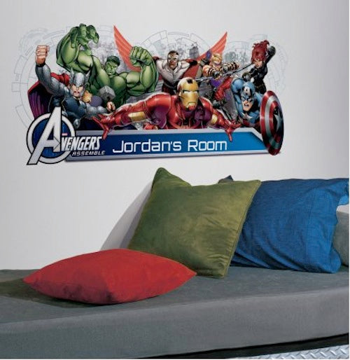 ROOMMATES MARVEL AVENGERS ASSEMBLE PERSONALIZED ALPHABET GIANT REMOVABLE WALL STICKERS - 108 STICKERS