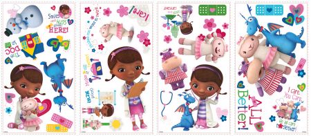 ROOMMATES DISNEY DOC MCSTUFFINS REMOVABLE WALL STICKERS - 27 STICKERS