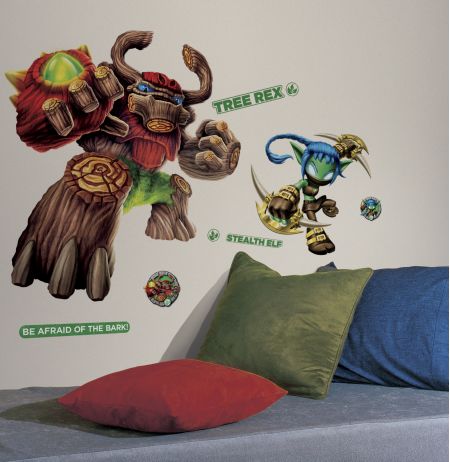ROOMMATES SKYLANDERS BIG TREE REX & SMALL STEALTH ELF GIANT REMOVABLE WALL STICKERS - 24 STICKERS