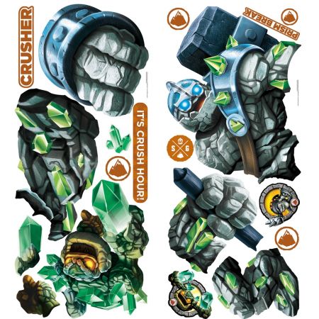 ROOMMATES SKYLANDERS GIANTS BIG CRUSHER & SMALL PRISM BREAK GIANT REMOVABLE WALL STICKERS - 19 STICKERS