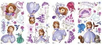 ROOMMATES DISNEY SOFIA THE FIRST REMOVABLE WALL STICKERS - 37 STICKERS