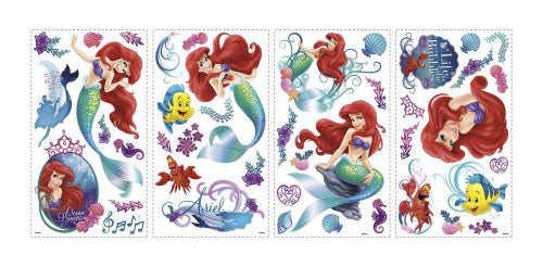 ROOMMATES DISNEY PRINCESS THE LITTLE MERMAID REMOVABLE WALL STICKERS - 43 STICKERS
