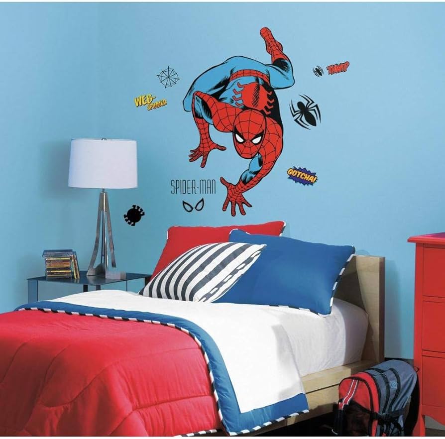 ROOMMATES MARVEL COMICS SPIDERMAN GIANT REMOVABLE WALL STICKERS - 24 STICKERS