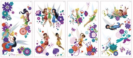 ROOMMATES DISNEY FAIRIES TINKERBELL REMOVABLE WALL STICKERS - 18 STICKERS