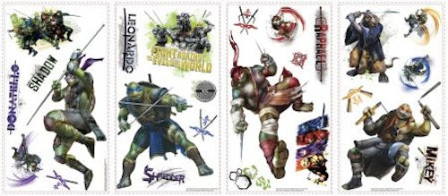 ROOMMATES TEENAGE MUTANT NINJA TURTLES REMOVABLE WALL STICKERS - 25 STICKERS