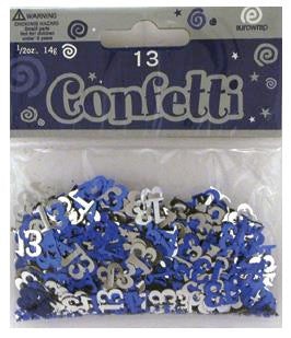 EUROWRAP 13TH BIRTHDAY BLUE CONFETTI - 14G