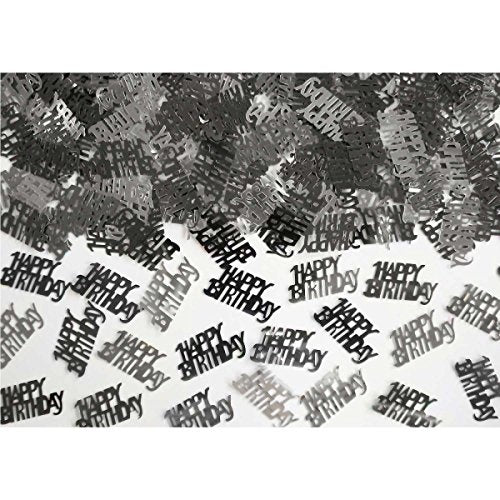 EUROWRAP HAPPY BIRTHDAY BLACK AND SILVER CONFETTI - 14G