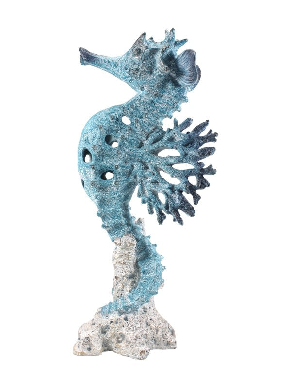 SEAHORSE IN CORAL ORNAMENT - 40CM