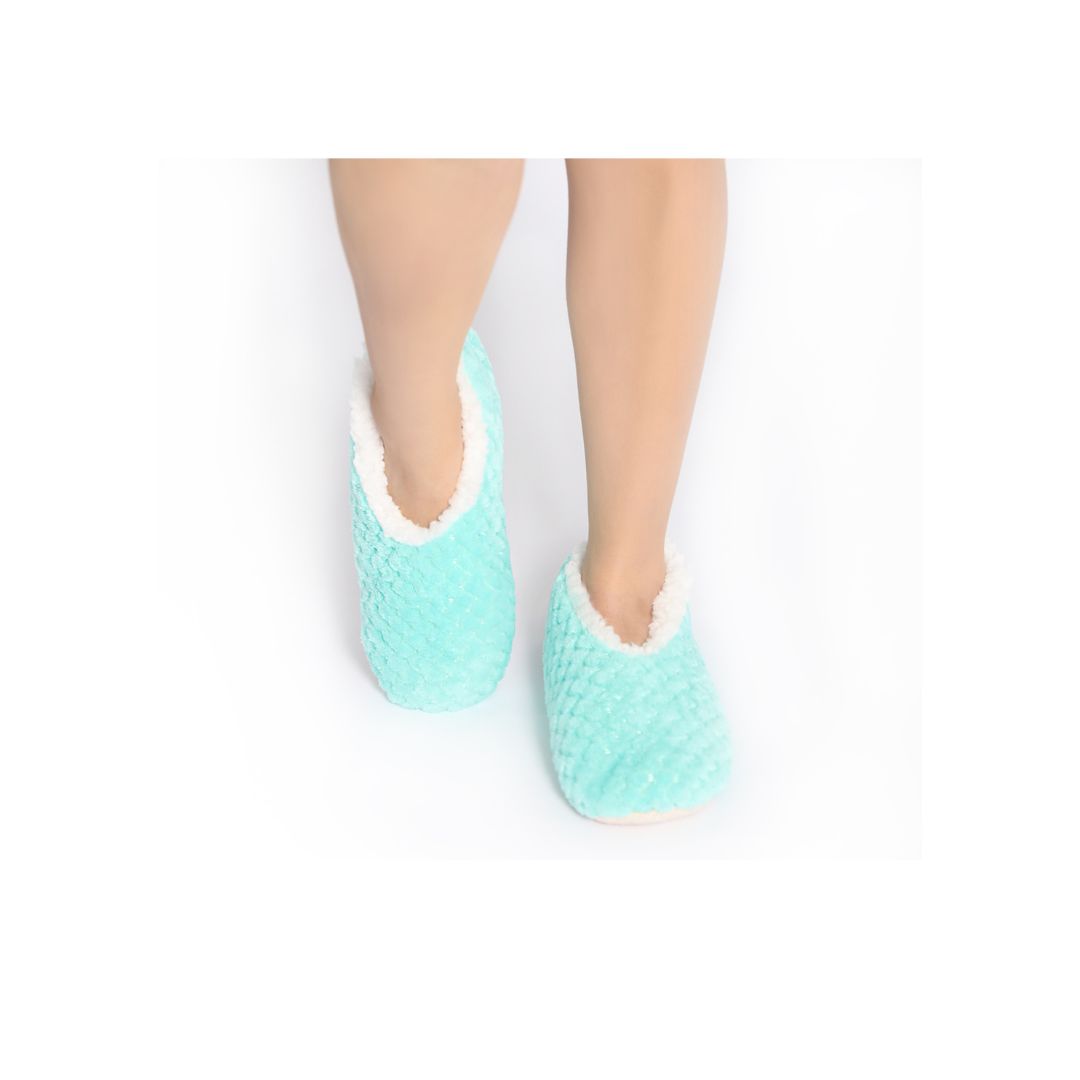 SPLOSH SNUGGUPS WOMEN'S SOFT PETAL SLIPPERS - AQUA