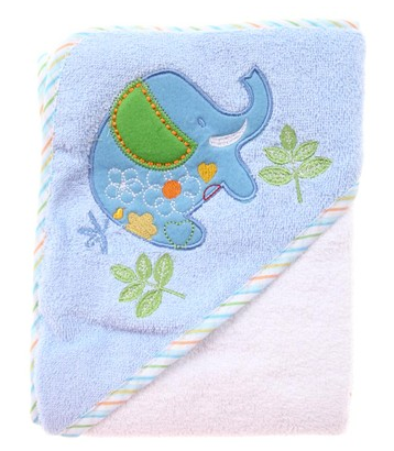 SNUGZEEZ HOODED TOWEL - BLUE ELEPHANT