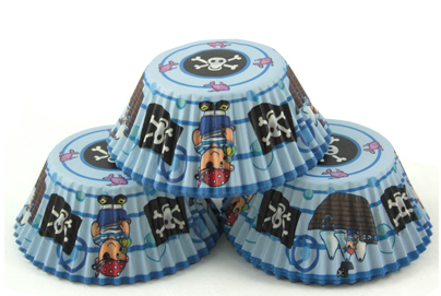 PIRATE CUPCAKE BAKING CUPS - PACK OF 50