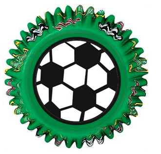 SOCCER FOOTBALLER CUPCAKE BAKING CUPS - PACK OF 50