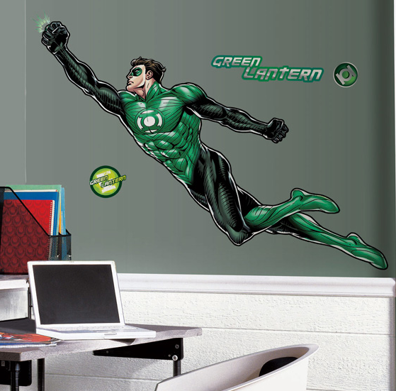 ROOMMATES GREEN LANTERN GIANT REMOVABLE WALL STICKERS - 16 STICKERS