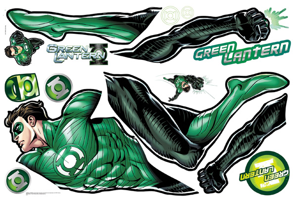 ROOMMATES GREEN LANTERN GIANT REMOVABLE WALL STICKERS - 16 STICKERS