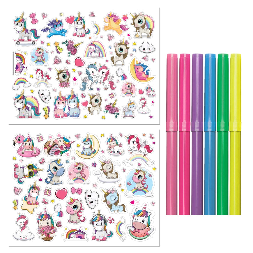 HINKLER KALEIDOSCOPE COLOURING UNICORNS AND FRIENDS COLOURING & ACTIVITY SET WITH LAP DESK
