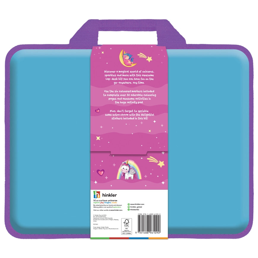 HINKLER KALEIDOSCOPE COLOURING UNICORNS AND FRIENDS COLOURING & ACTIVITY SET WITH LAP DESK