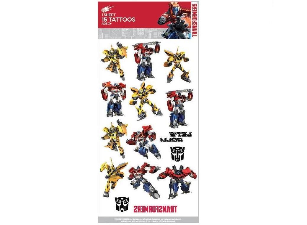 TRANSFORMERS TEMPORARY TATTOOS - PACK OF 15
