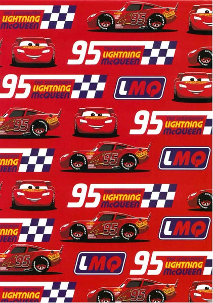 GIFT WRAP - DISNEY CARS LIGHTNING MCQUEEN
