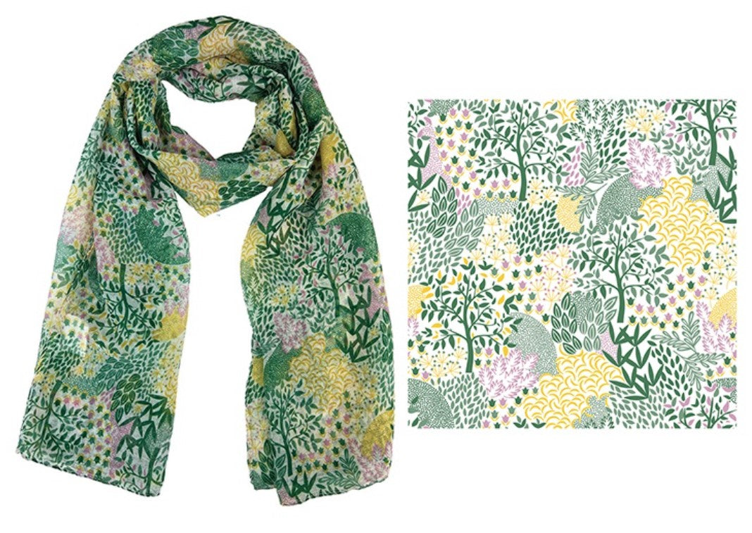 FRANKIE & ME DESIGNER POLYESTER SCARF - GARDEN DELIGHT PRINT