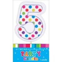 POLKA DOT NUMBER 5 CANDLE