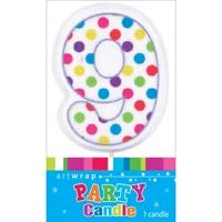 POLKA DOT NUMBER 9 CANDLE