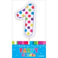 POLKA DOT NUMBER 1 CANDLE