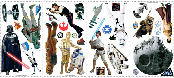 ROOMMATES STAR WARS REMOVABLE WALL STICKERS - 31 STICKERS