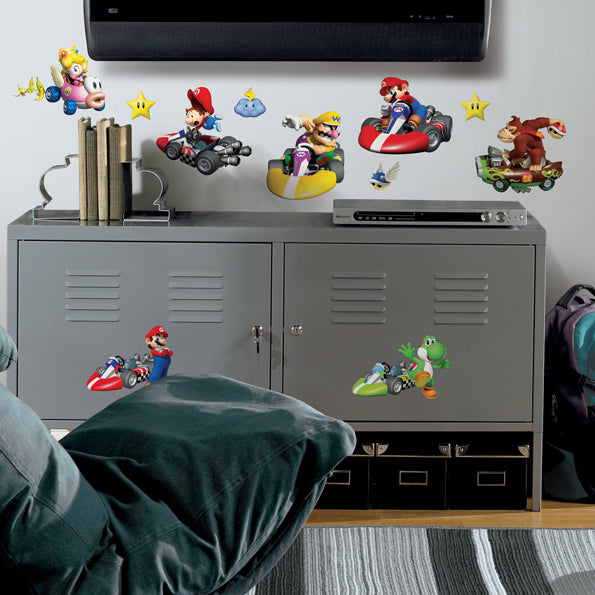 ROOMMATES SUPER MARIO BROS MARIOKART WII REMOVABLE WALL STICKERS - 34 STICKERS