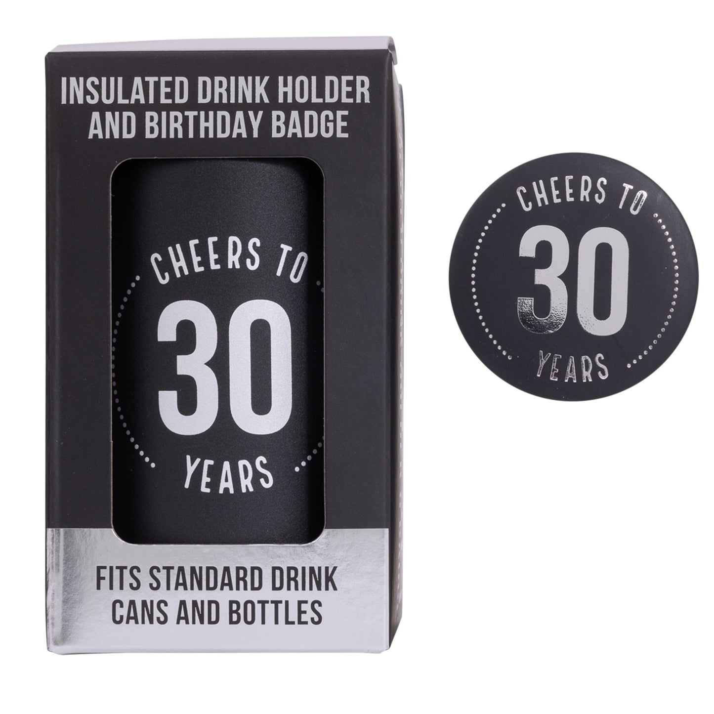 30TH INSULATED DRINK COOLER & BADGE SET