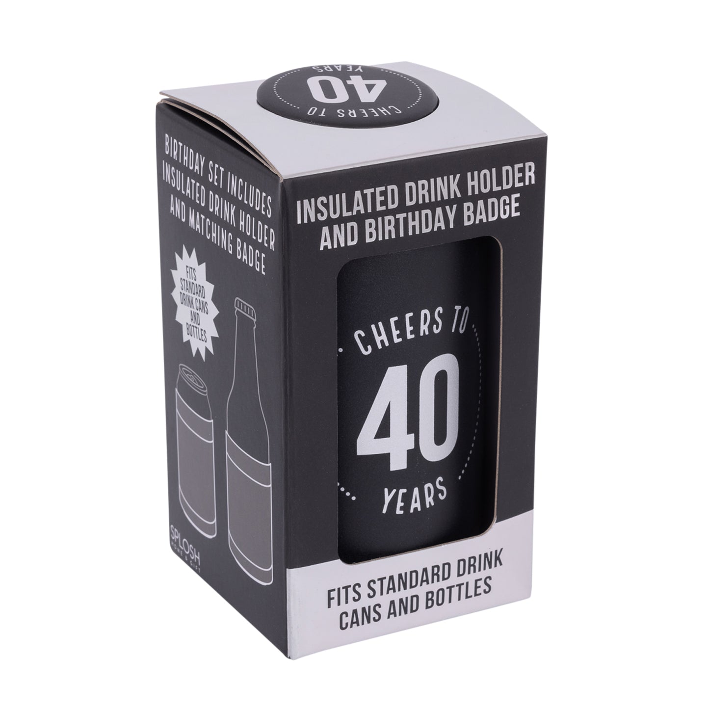 40TH INSULATED DRINK COOLER & BADGE SET